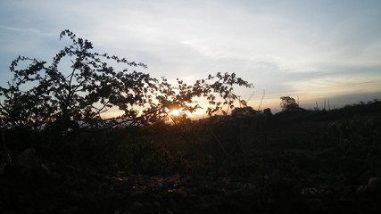 sunset in the mountains