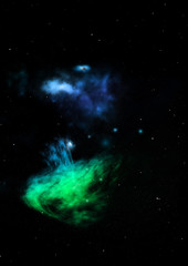 Being shone nebula. 3D rendering