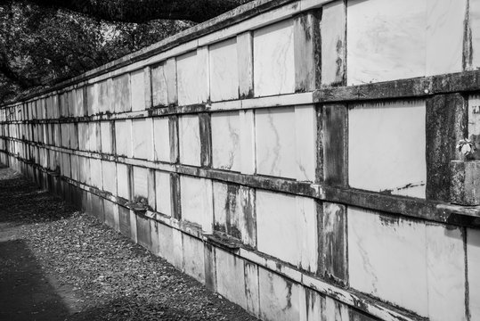 Empty graves at Lafayette cemetery no 1 in New Orleans (USA)