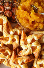 Pineapple pie pastry pinwheel  with jam