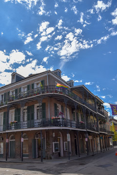 Typical house in the French quarter of New Orleans (USA)