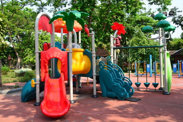 Fototapeta na wymiar Children's playground in a city park, Playground for children.