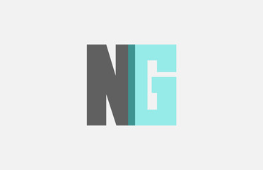 grey pastel blue alphabet letter combination NG N G for logo icon design