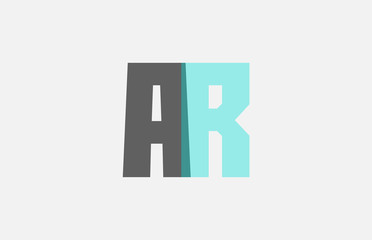 grey pastel blue alphabet letter combination AR A R for logo icon design