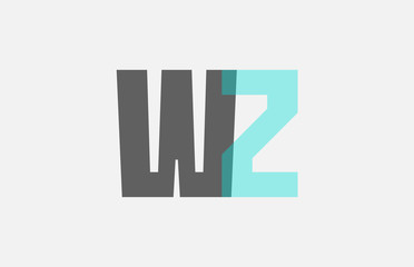 grey pastel blue alphabet letter combination WZ W Z for logo icon design