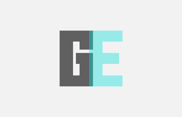 grey pastel blue alphabet letter combination GE G E for logo icon design
