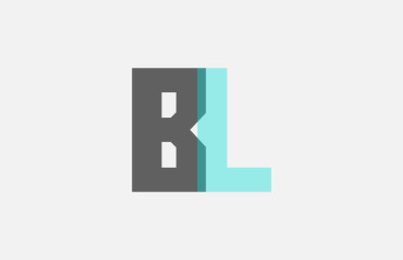 grey pastel blue alphabet letter combination BL B L for logo icon design