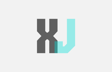 grey pastel blue alphabet letter combination XJ X J for logo icon design