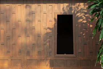 unique wood architecture of old Thai exterior