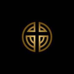 Circle Ornament Jesus Cross Christian Church crucifix Logo design