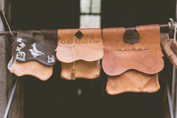 medieval handmade leather bags  