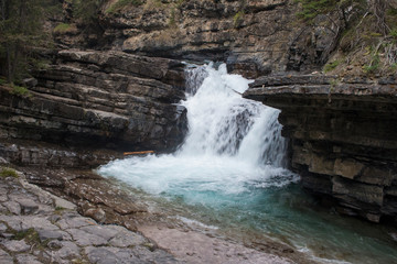 Waterfall in Johnston Canyon, Alberta, Canada.