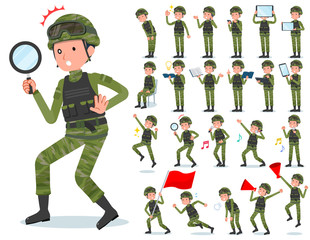 flat type military wear man_Action