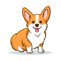 Funny orange welsh corgi