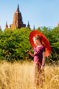 Young girl in Bagan Myanmar