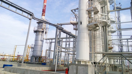 Distillation columns and heating furnace