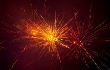 Fireworks in the sky at night as a background