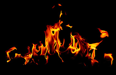 Flame of fire on a black background