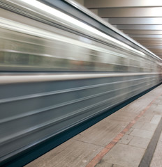 Obraz premium The train moves to the subway as a background