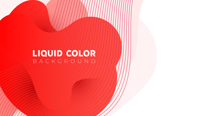 Plastic liquid red waves banner template. 