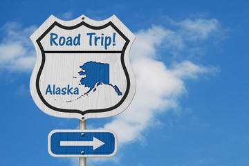 Alaska Road Trip Highway Sign