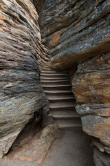 Fototapeta premium Steps through Rock Crevasse