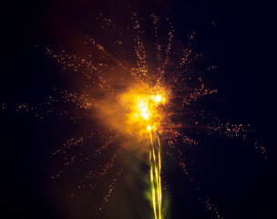 Fireworks in the sky at night as a background