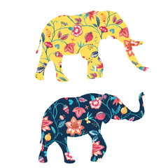 Watercolor elephant vector illustration