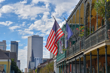 Ameerican flag in New Orleans (USA)