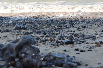 galets sur la plage