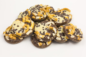 heap of salty caramel pretzel chocolate candy