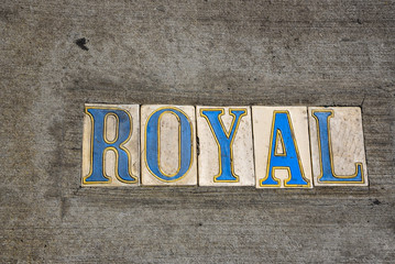 Royal street sign on the floor in New Orleans (USA) - 251199745