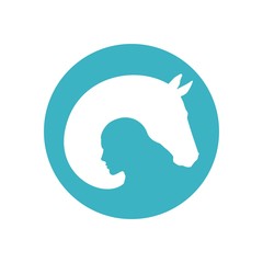 Silhouette of a man and a horse