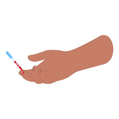 Blood donation for analysis from finger isometric