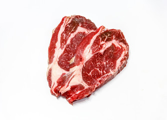Entrecot (antrecot) marbled beef on white isolated background