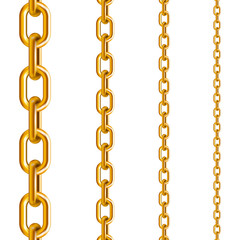 Gold chains in different sizes