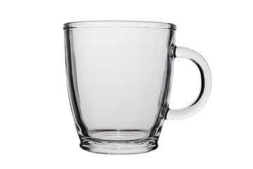 empty glass cup for drinks on a white background