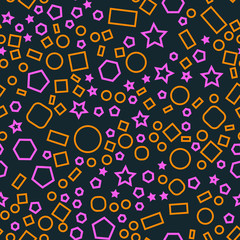 Obraz na płótnie Canvas Colorful pattern with different shapes objects. Texture background for textile, print, paper, fabric background, wallpaper