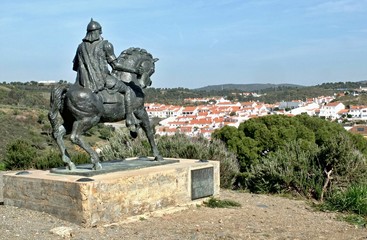Fototapeta na wymiar Ibn Quasi - equestrian statue of arab king in Mertola