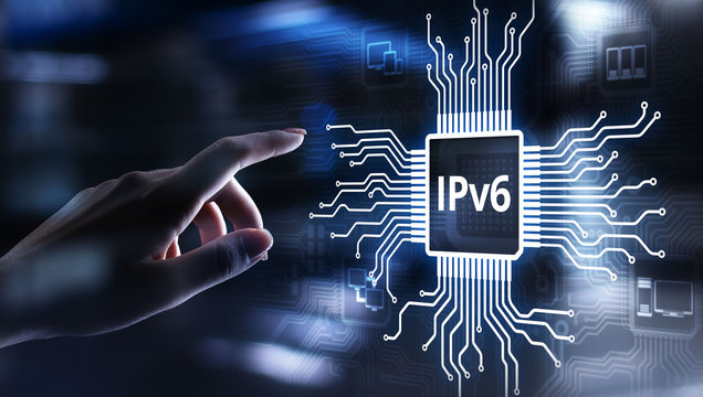 Ipv6 Network Protocol Standard Internet Communication Concept On Virtual Screen.