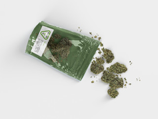 Cannabis Product Package - Green Pouch with Clear Backing