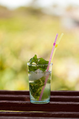 Mojito cocktail at vacation resort outdoors