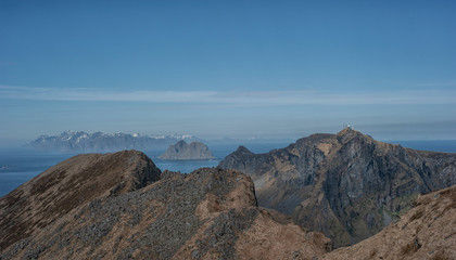 Fototapeta na wymiar View from Mt.Måstadfjellet in Værøy, Lofoten archipelago