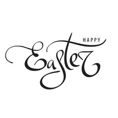 Happy Easter lettering. Black and white calligraphy phrase