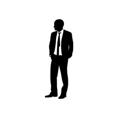 Young business man silhouette