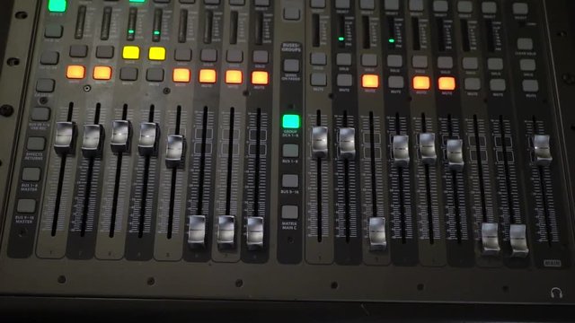Professional sound music mixer control panel