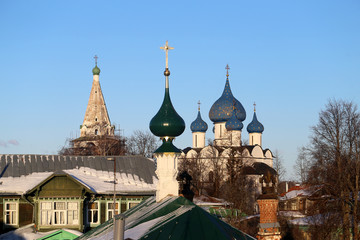 Orthodox Church in Russia Suzdal photographed at sunset