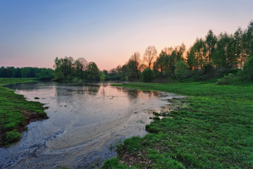 small river in field