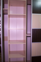 empty wardrobe,empty shelves in the wardrobe for the night