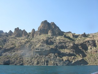 Crimean mountains, sea view